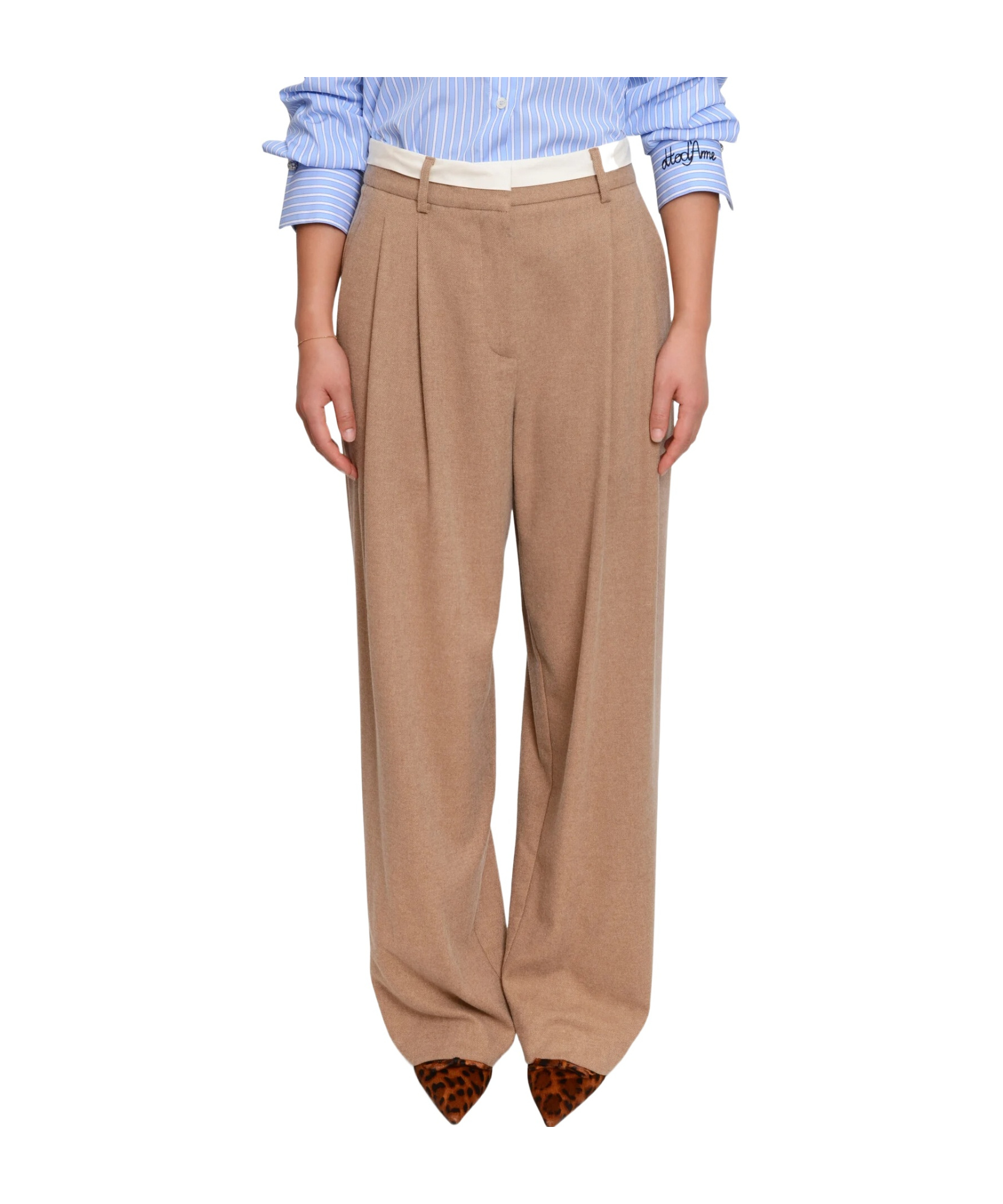 Ottod'ame Pleated Detail Track Pants In Brown
