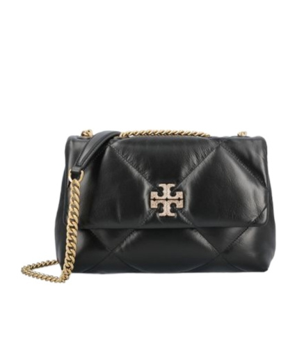 Tory Burch Small Kira Diamond Quilted Convertible Leather Shoulder Bag In Black