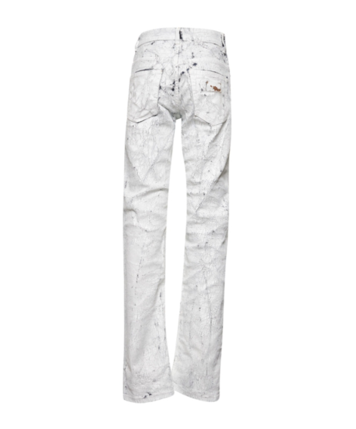 Mm6 Maison Margiela White Denim Painted Jeans In White