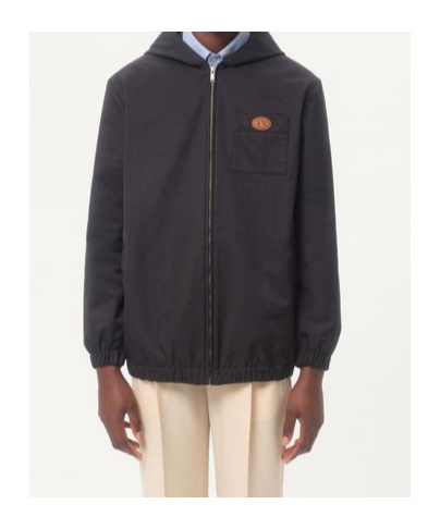 Valentino Garavani Nylon Hooded Jacket With Drawstring