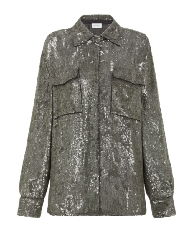 P.a.r.o.s.h Sequin-embellished Shirt In Gray