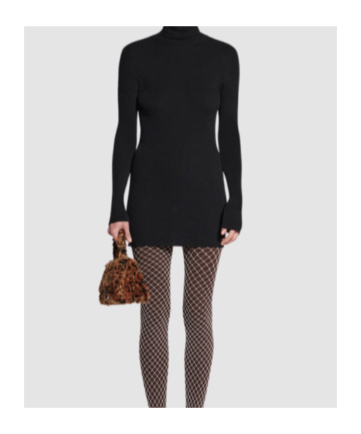 Balenciaga Seamless Cotton Turtleneck Jumper In Black