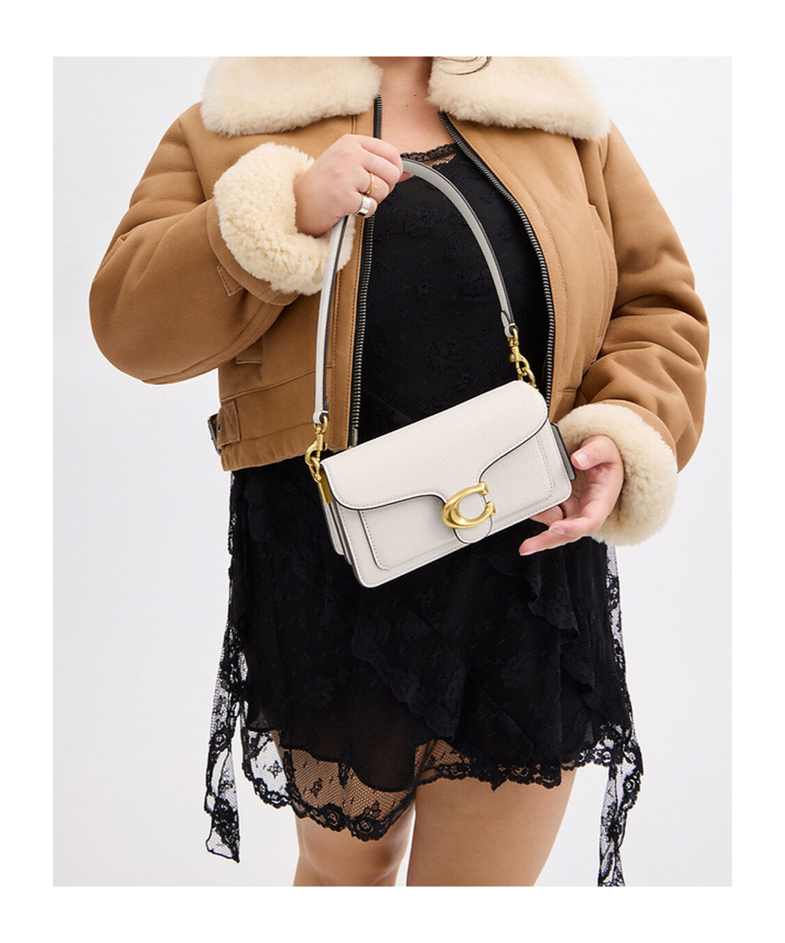 Coach Tabby Pebbled-leather Tote Bag In White