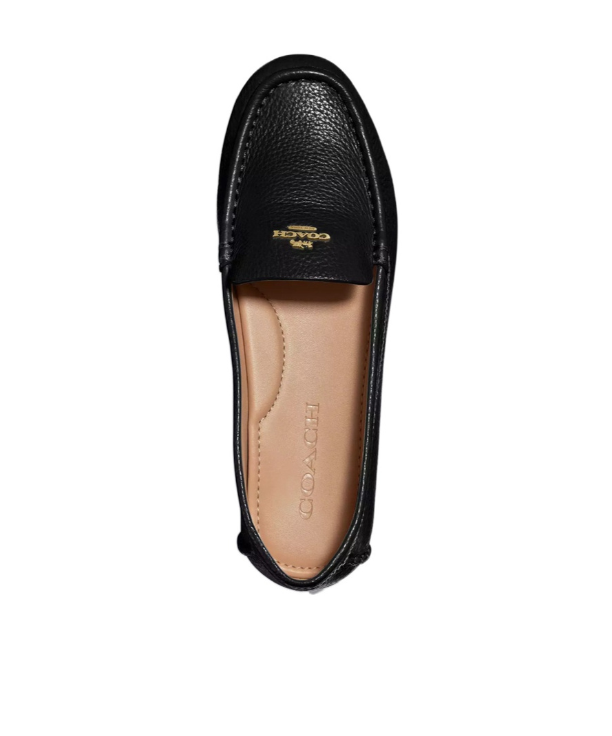 Coach Marley Leather Driver Loafers In Black