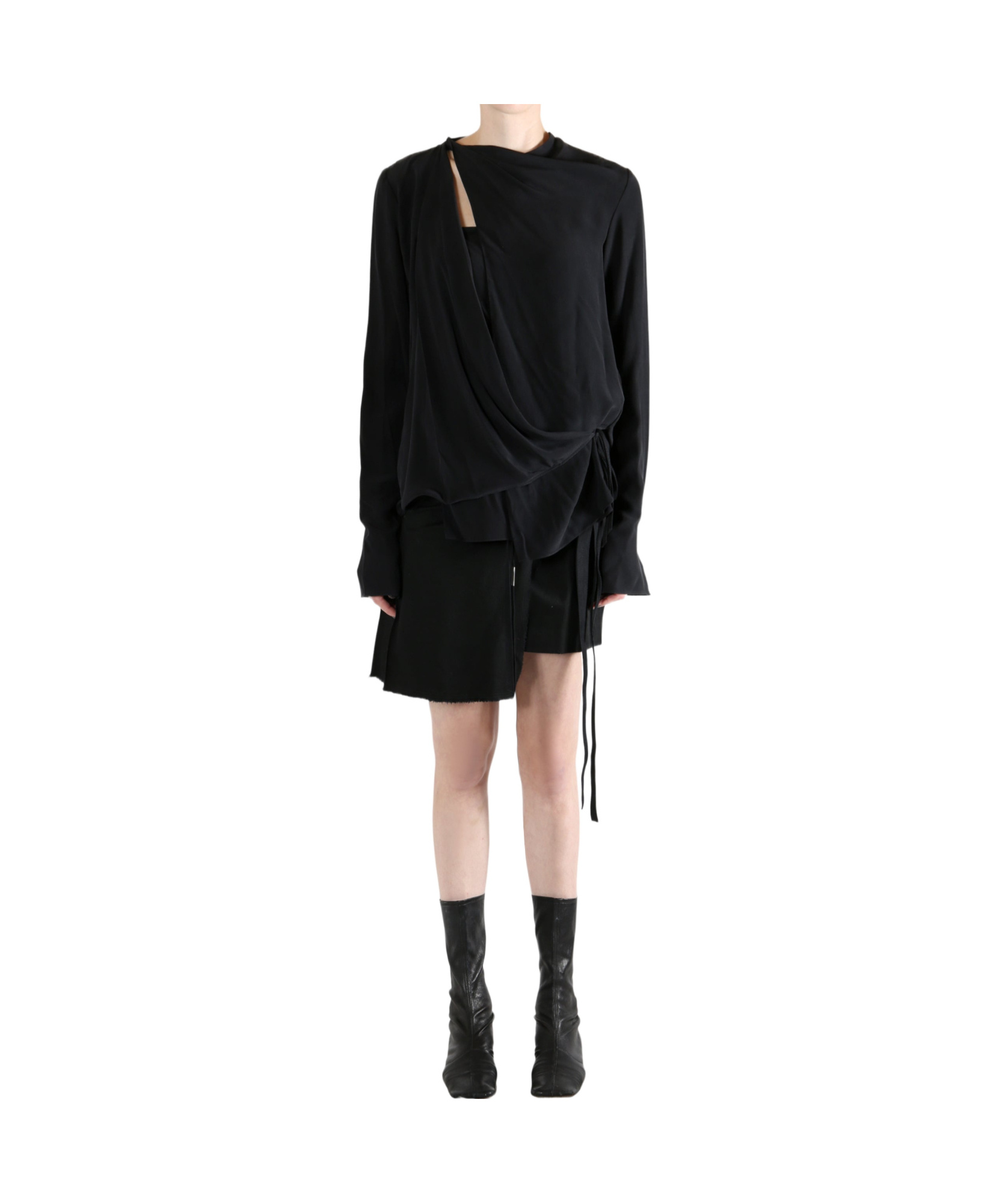 Ann Demeulemeester Long-sleeved Blouse In Black