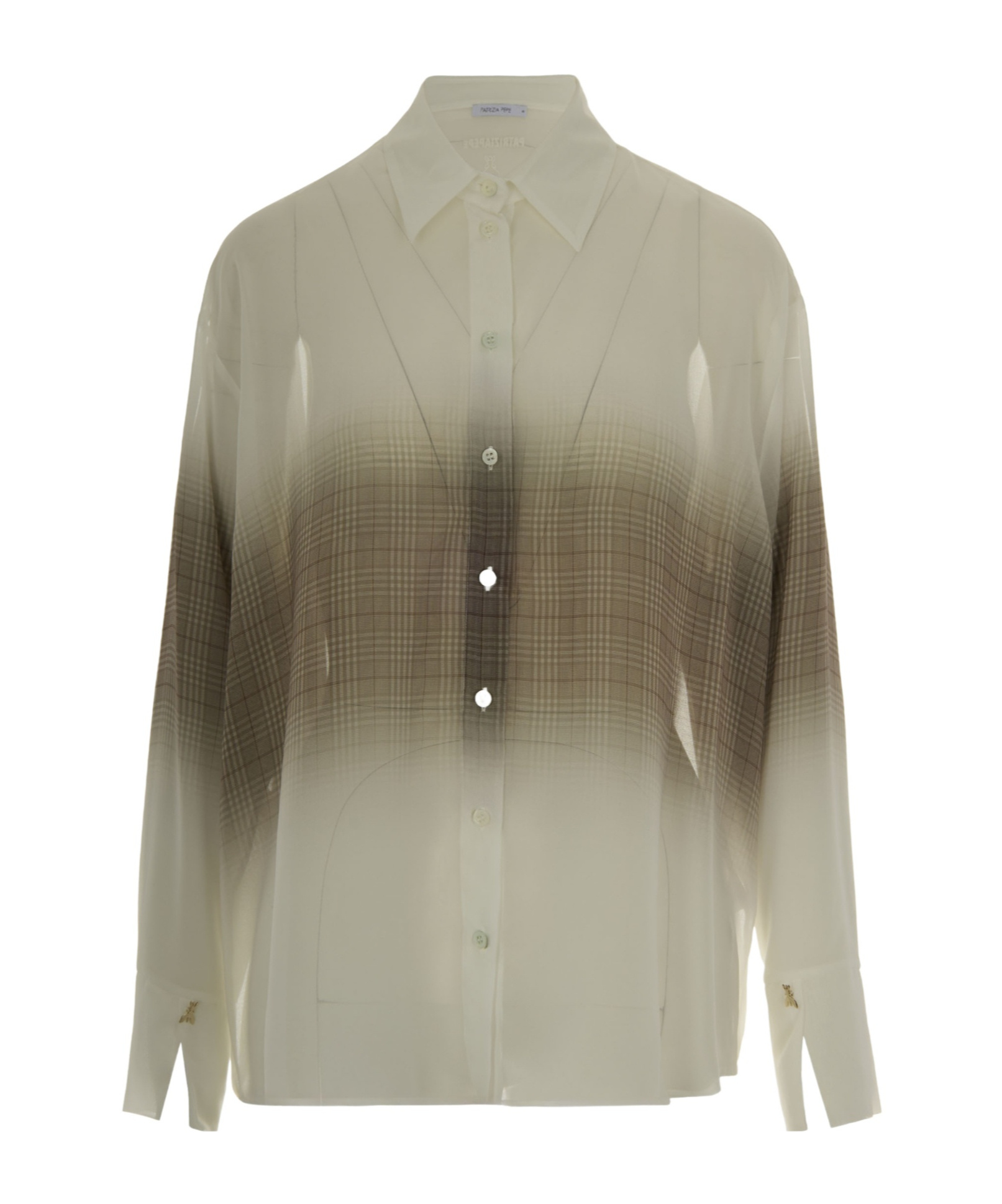 Patrizia Pepe Camicia Leggera Con Stampa Checked In Brown