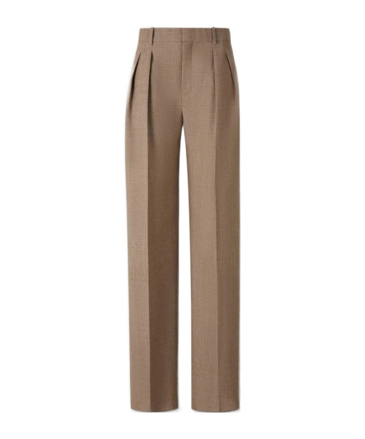 Saint Laurent Belt Loop Casual Pants In Brown