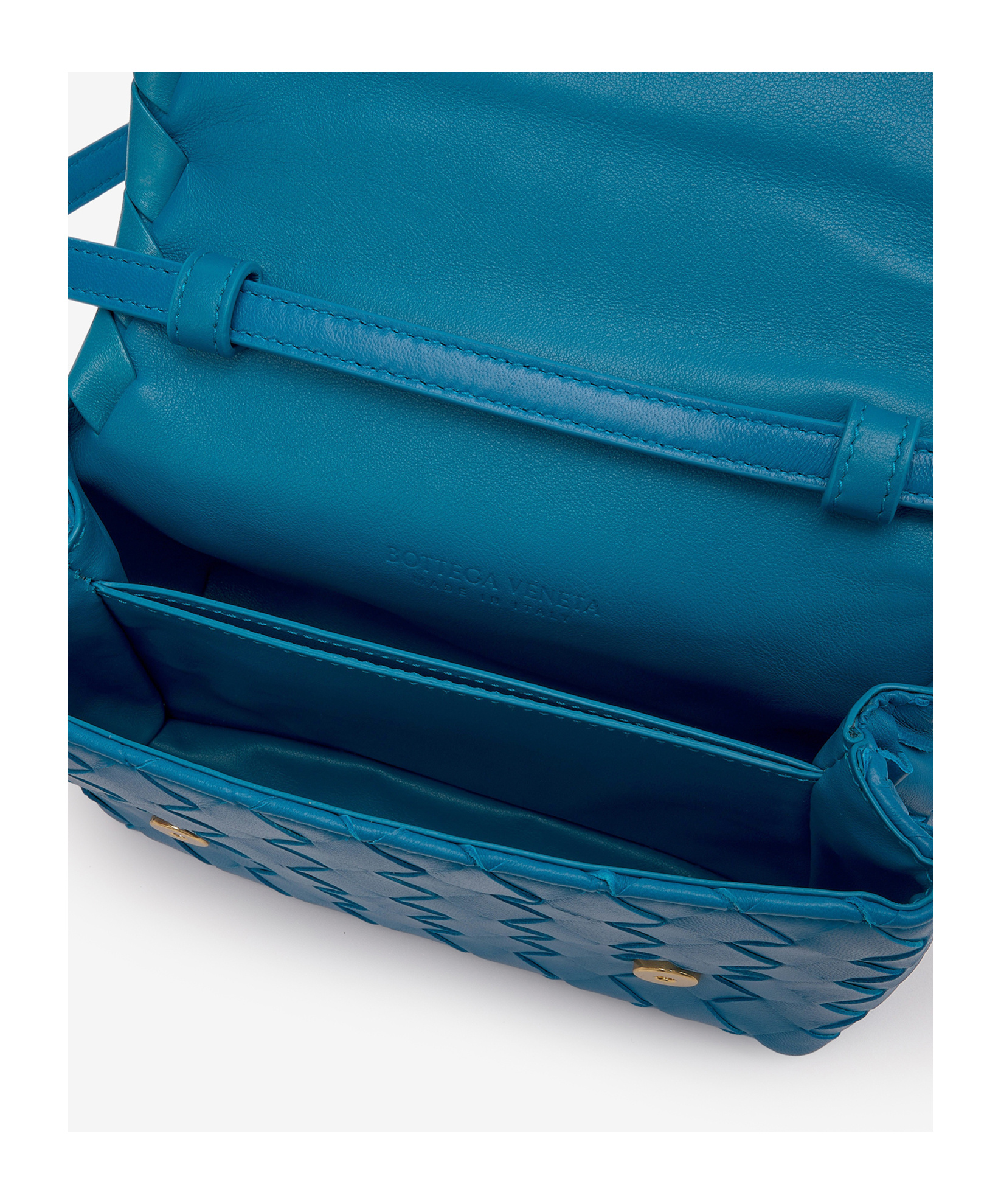 Bottega Veneta Mini Knitted Shoulder Bag In Blue
