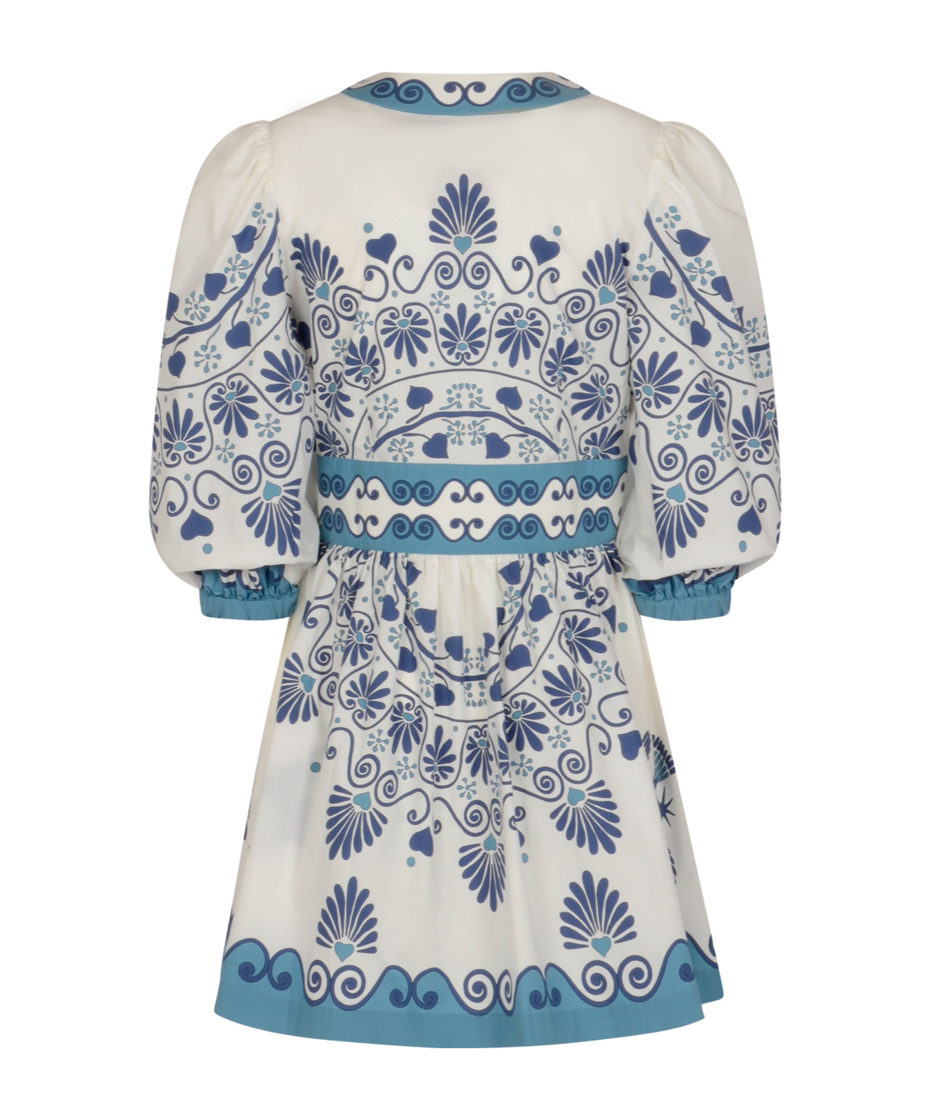La Doublej Floral-print Puff-sleeve Mini Dress In White