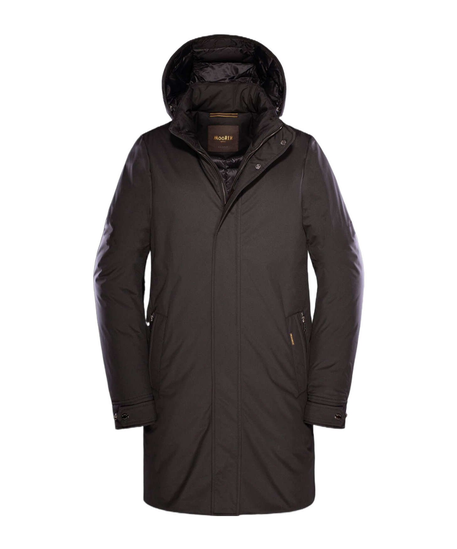 Moorer Hooded Padded Coat In Black