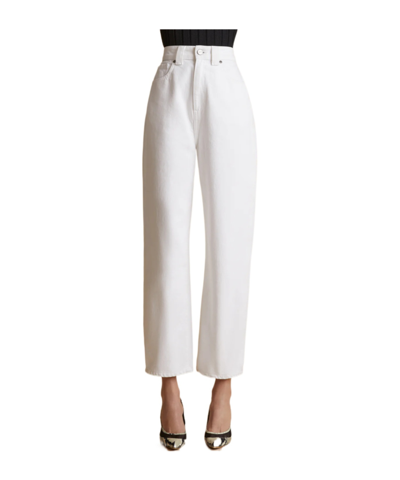 Khaite Shalbi High-rise Straight-leg Ankle Jeans In White