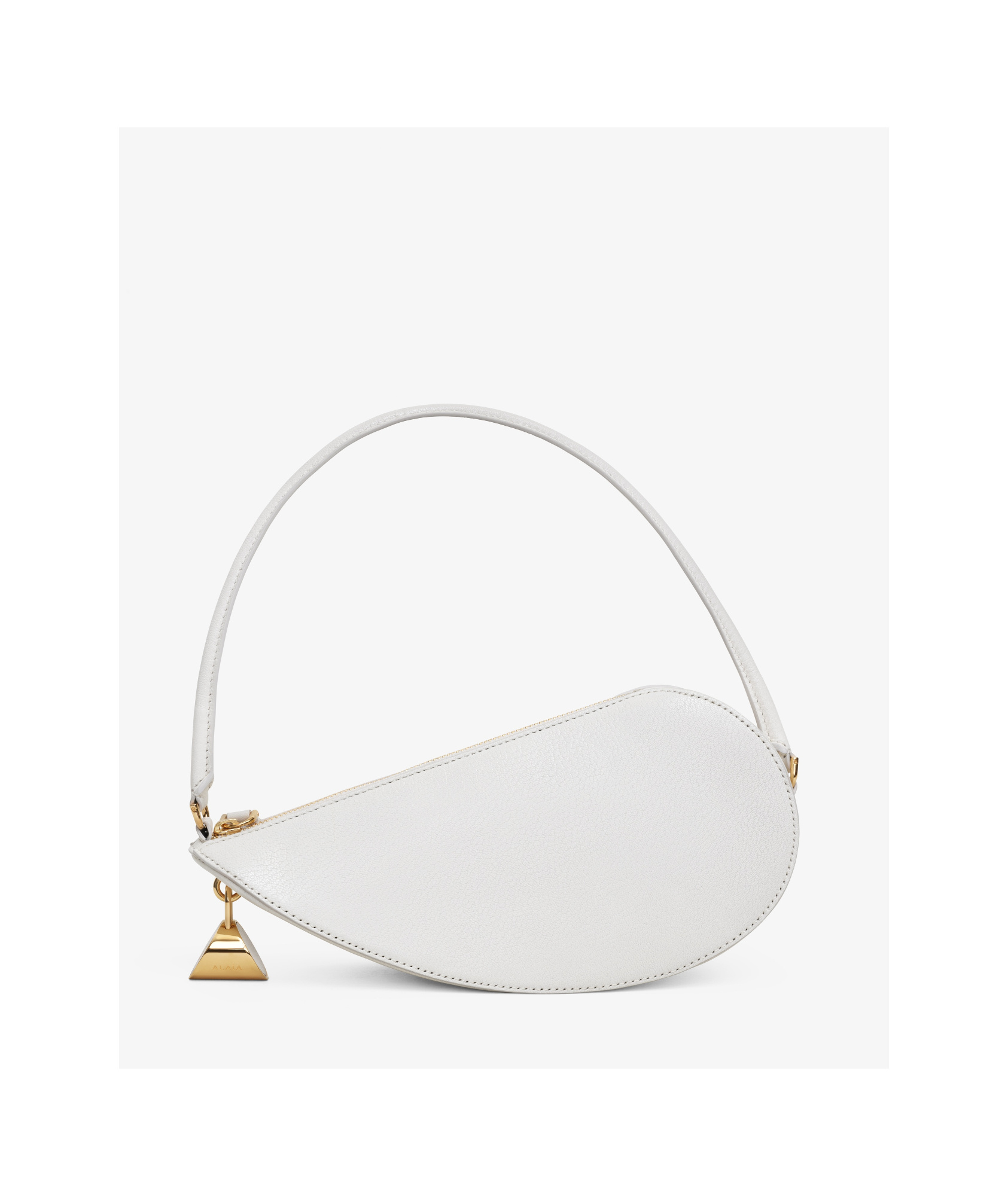 Shop Alaïa Le Demi-ceiur Half-heart Shoulder Bag In White