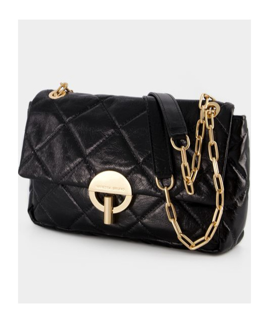 Vanessa Bruno Large Moon Shoulder Bag In Black