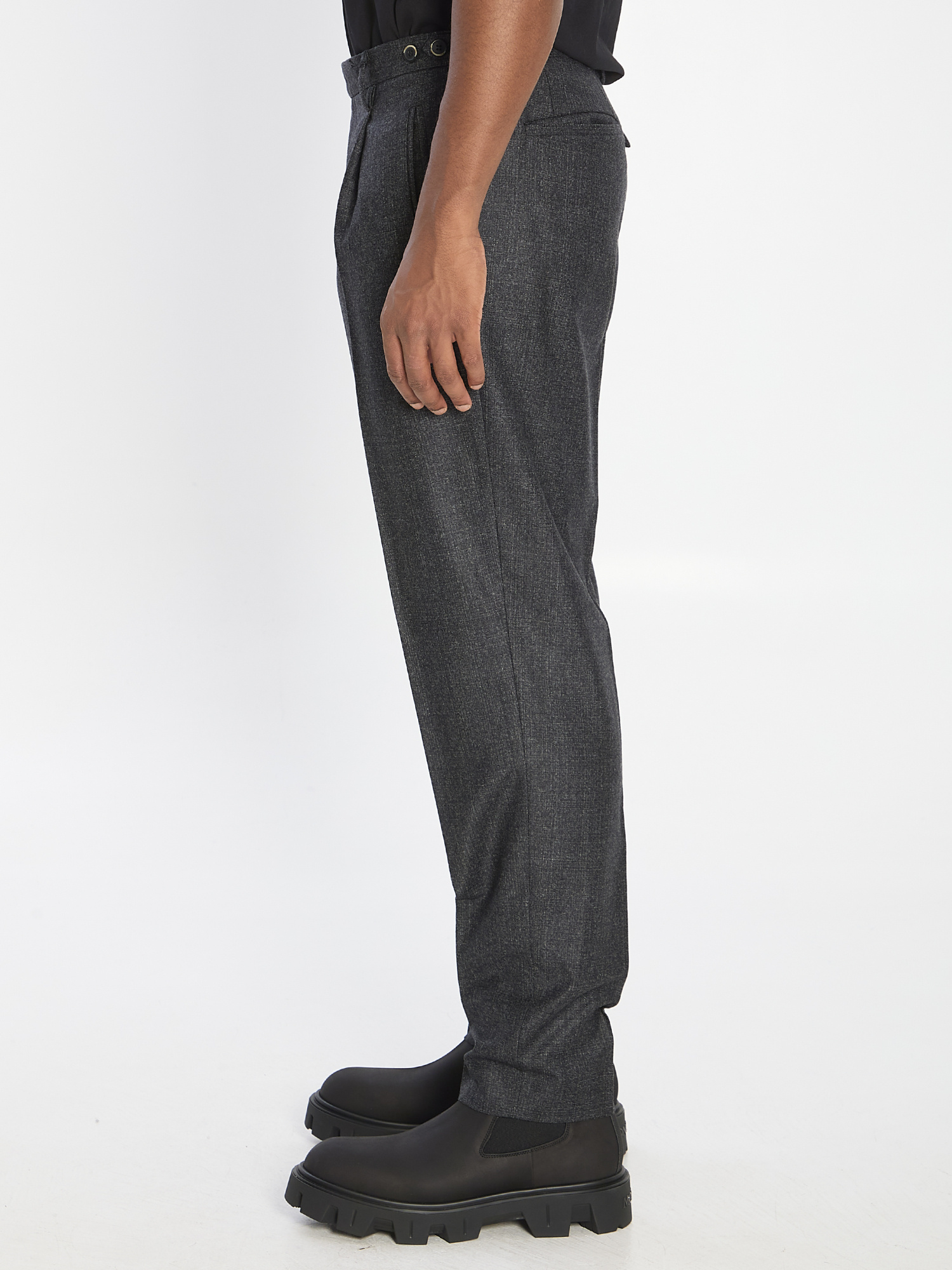 Barena Venezia Straight Leg Trousers With Back Pockets And Belt Loops In Gray
