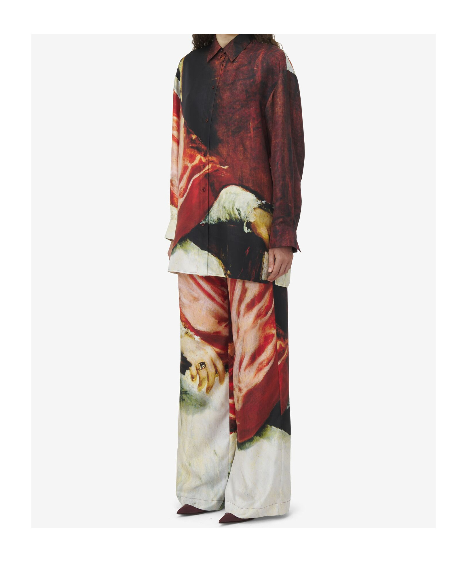 Alexander Mcqueen Twill Silk Shirt In Red