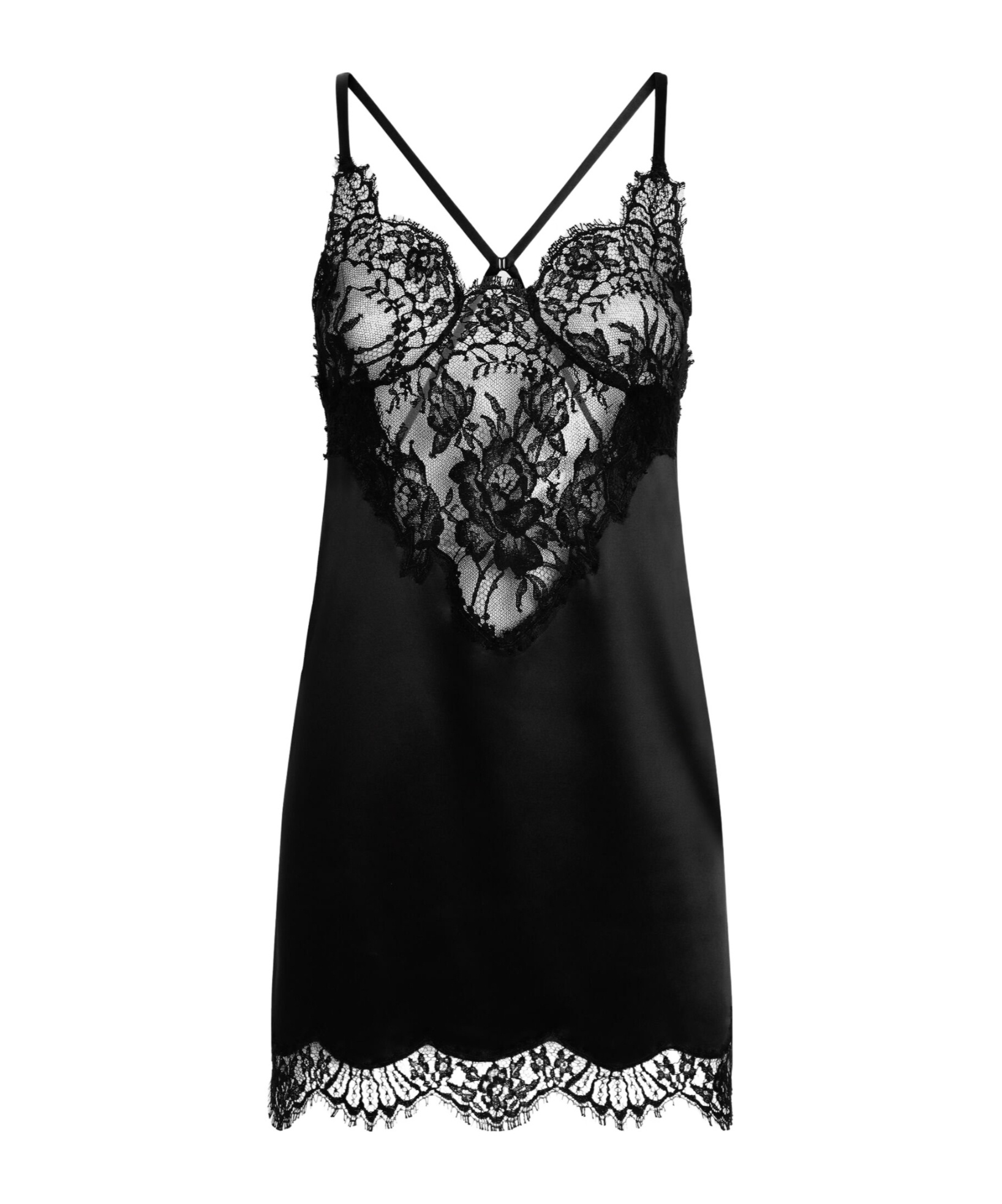 Dolce & Gabbana Lace-embroidered Satin Camisole In Black