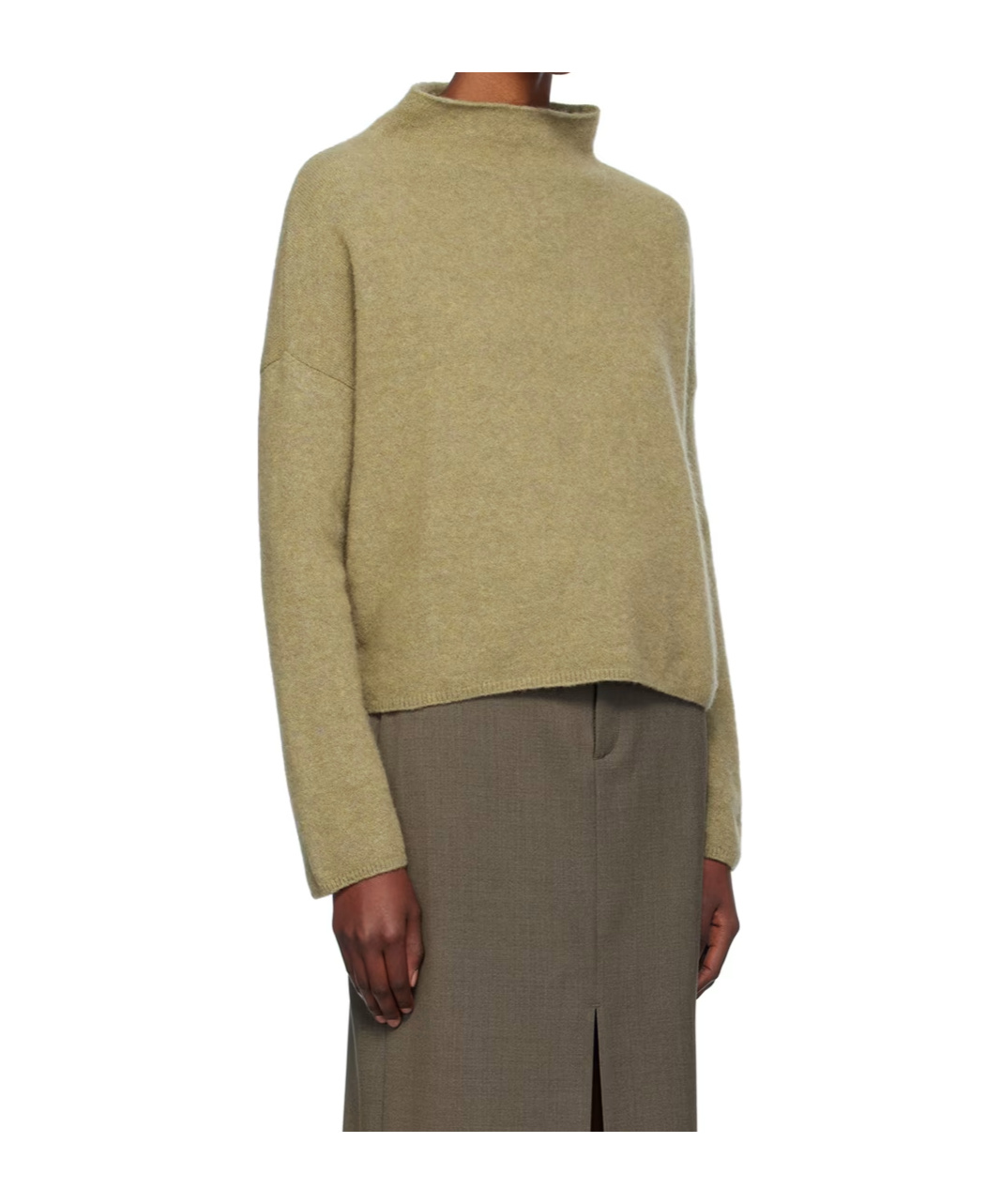 Filippa K Khaki Mika Yak Funnelneck Sweater In Neutral