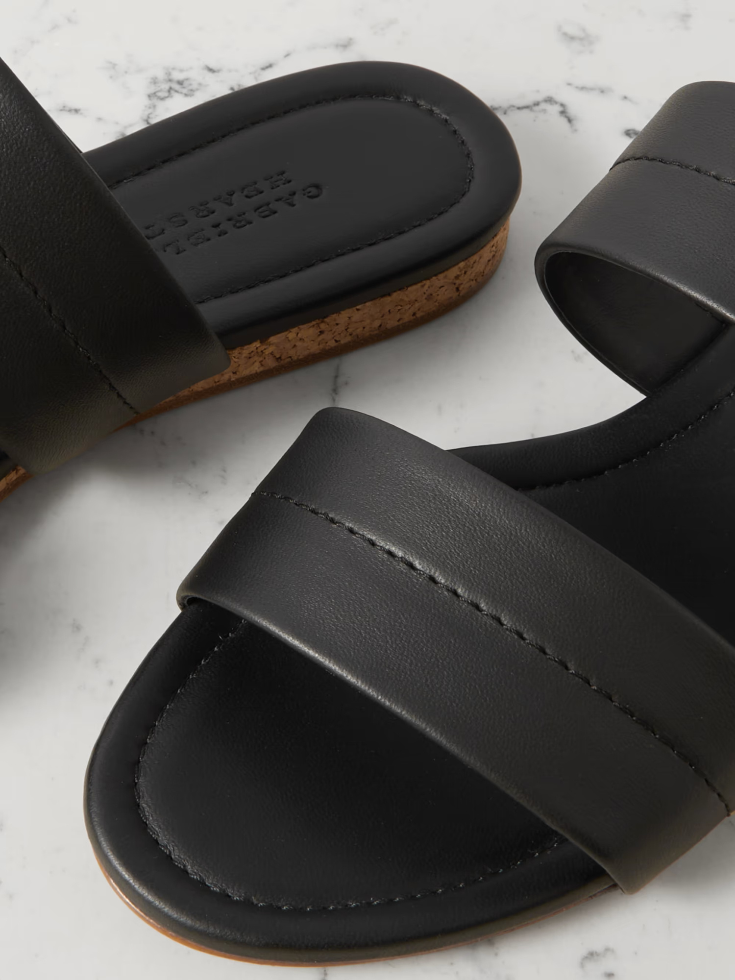 Gabriela Hearst Lora Leather Slides In Black