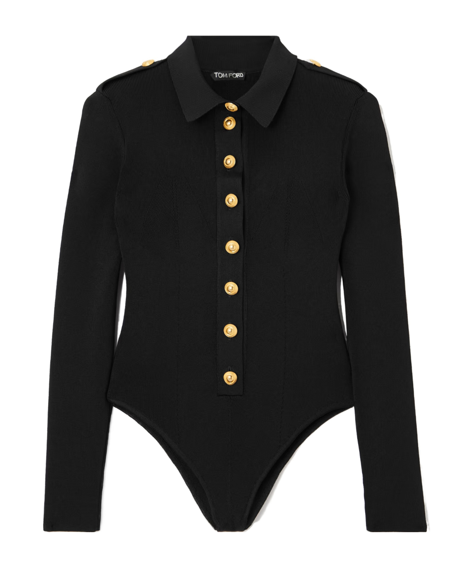 Tom Ford Ribbed Knit Bodysuit In Black