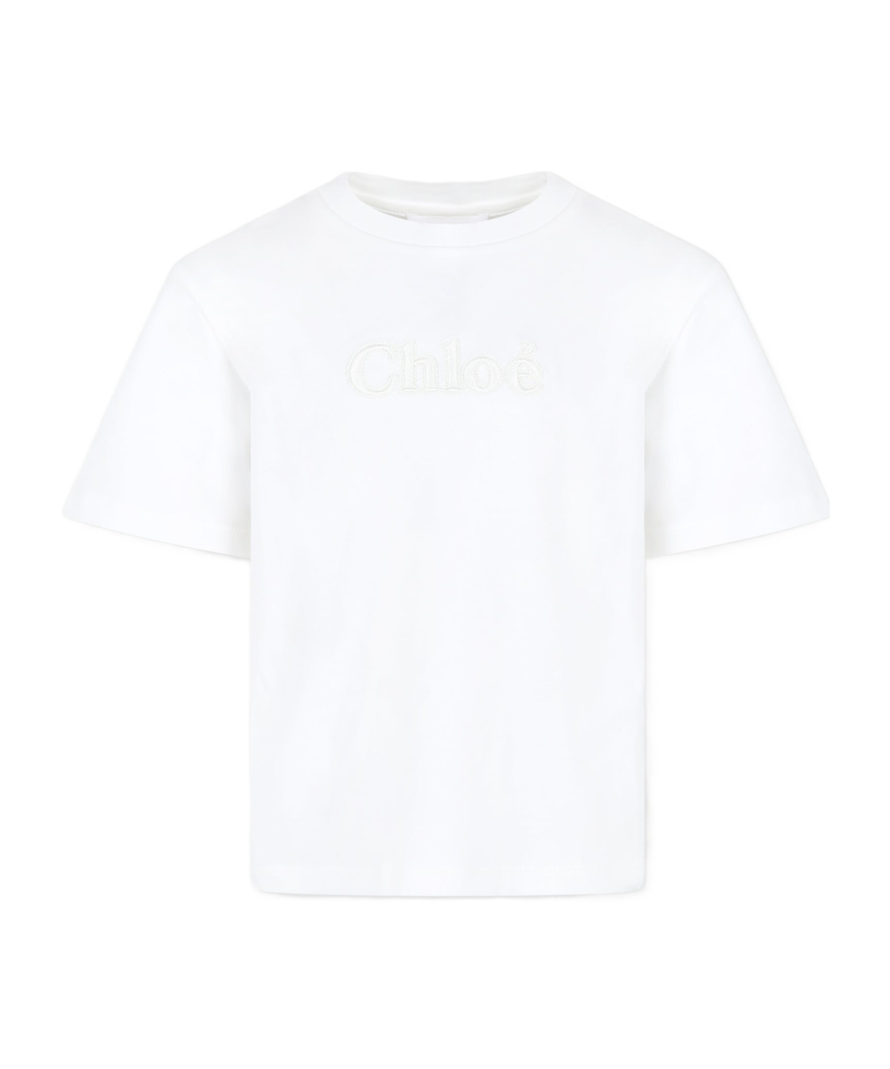 Chloé Embroidered-logo Cotton T-shirt In White