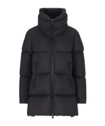 Herno Box Quilted Water Resistant Down Coat In Black