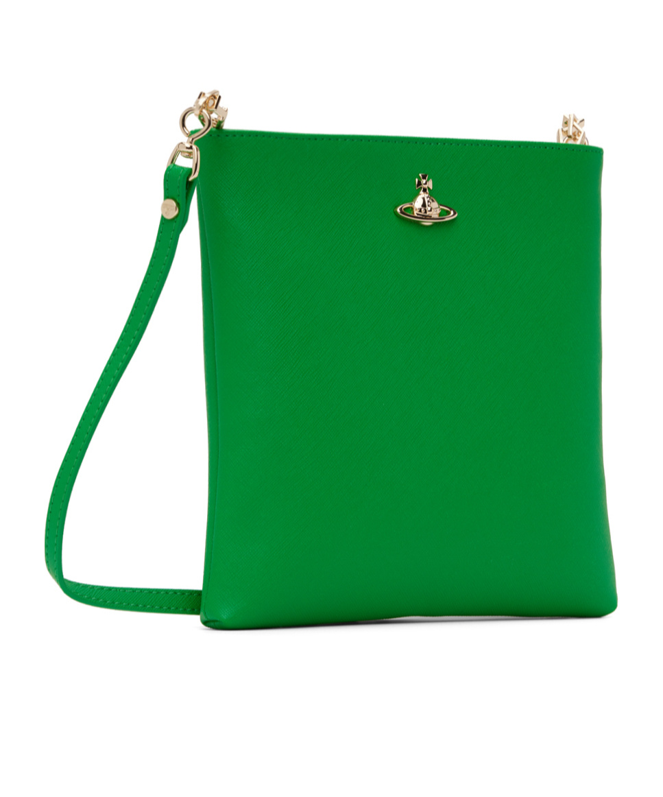 Vivienne Westwood Squire Square 3d Logo Crossbody Bag In Green