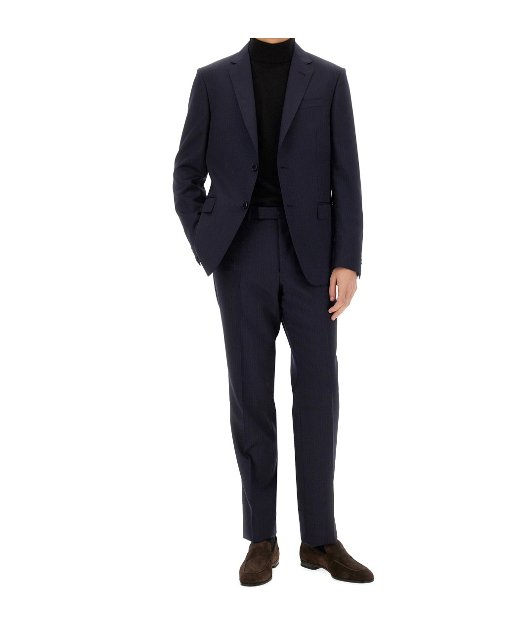Shop Zegna Long-sleeved Suit In Black