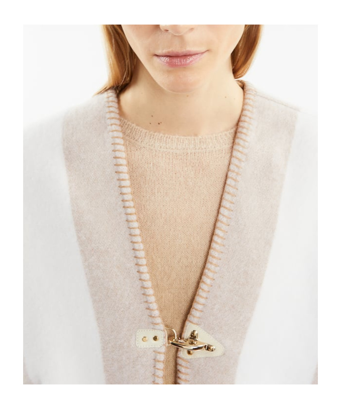 Fay Hook Wool Cloak In White