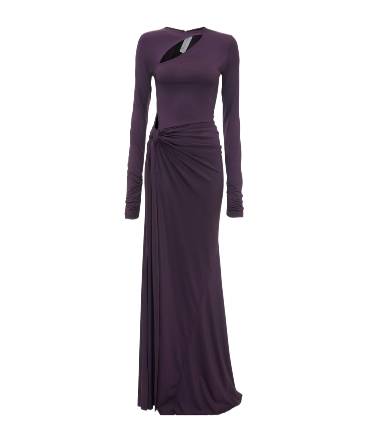 Victoria Beckham Tie-front Cut-out Gown In Black