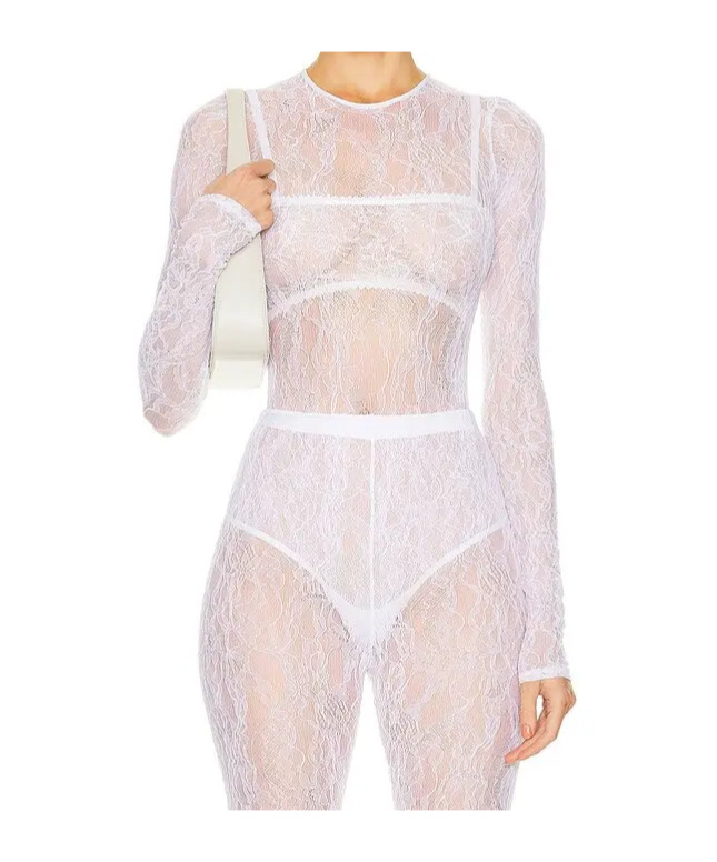Wardrobe.nyc Long-sleeve Lace Jumpsuit