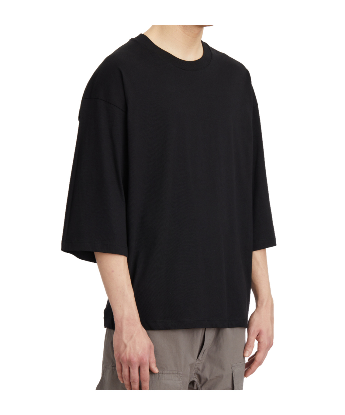 Thom Krom Oversized Patched Print Cotton-modal Stretch Jersey T-shirt In Black