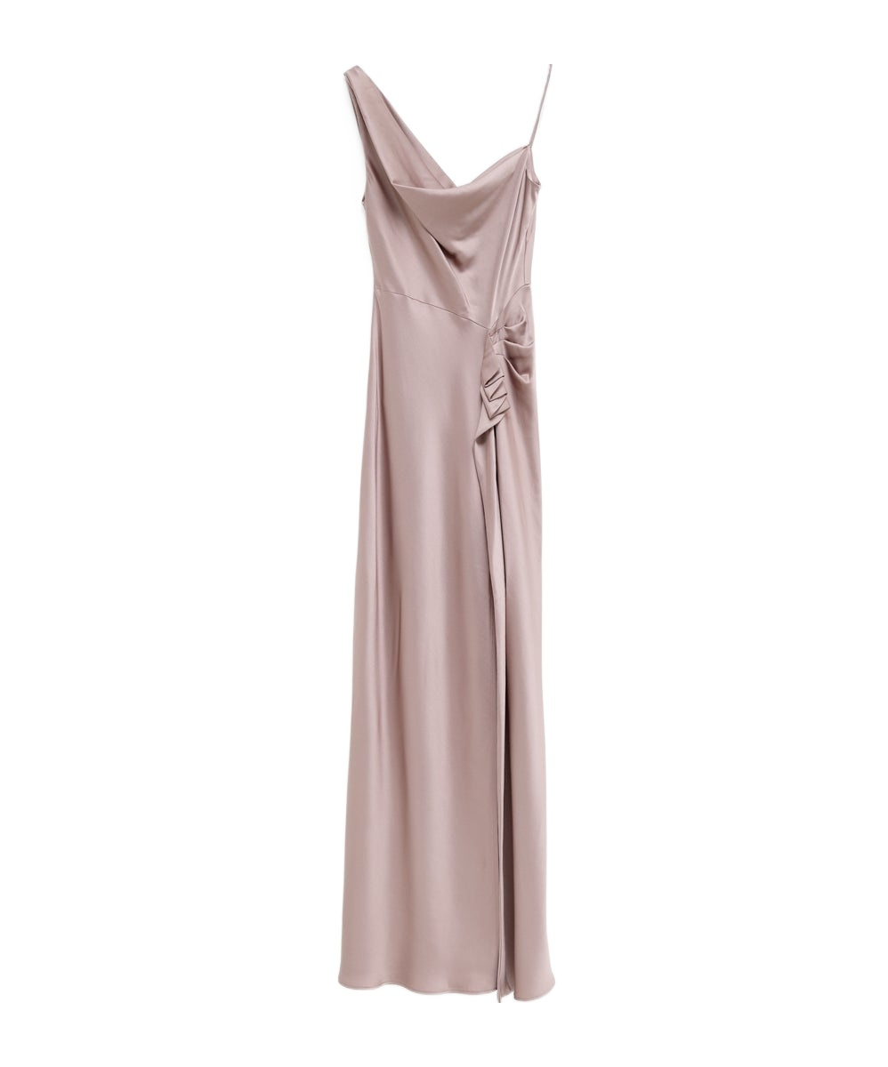 Dries Van Noten Deyon Draped One-shoulder Gown With Ruffle Detail In Nude