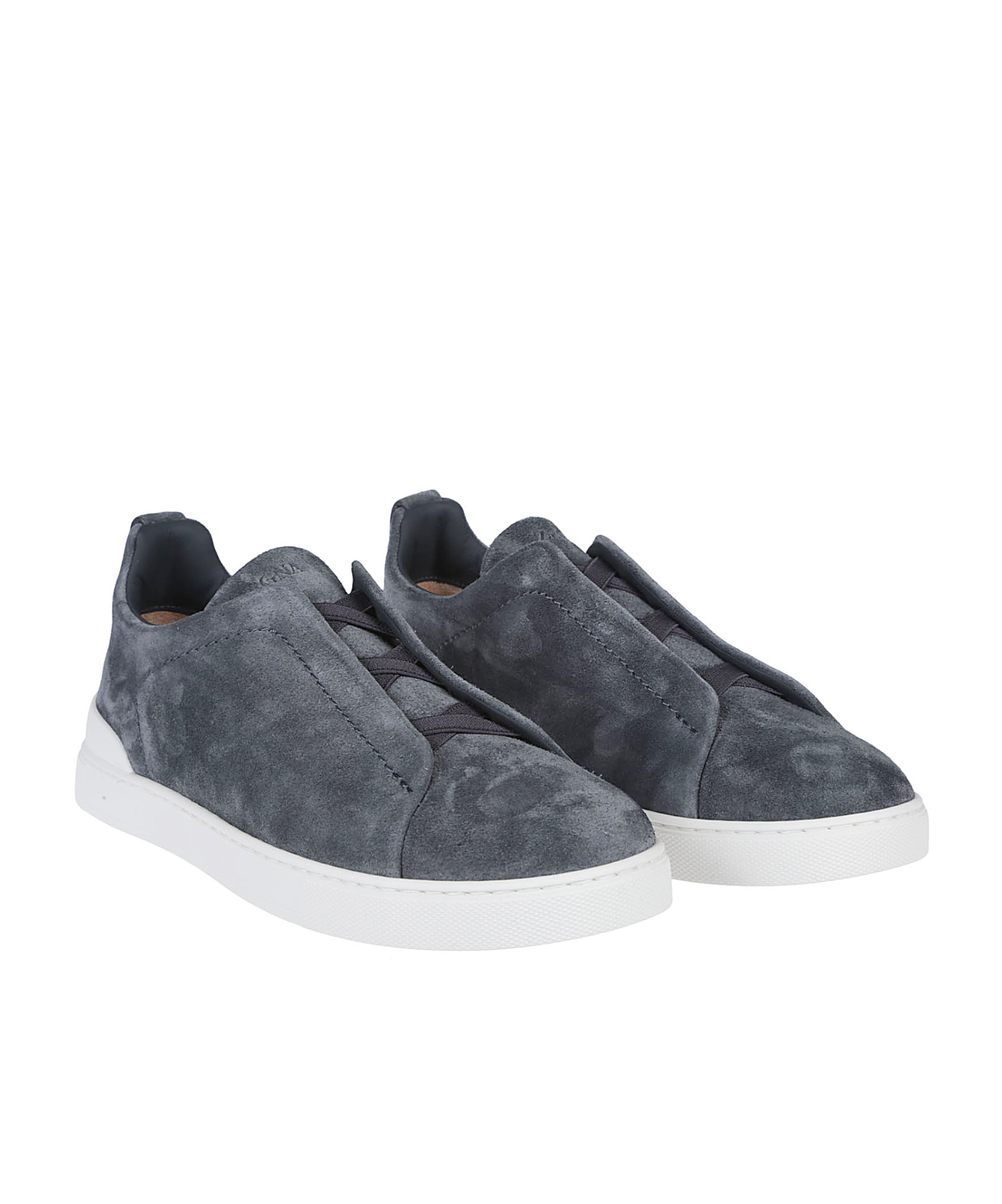 Zegna Low-cut Lace-up Sneakers In Gray