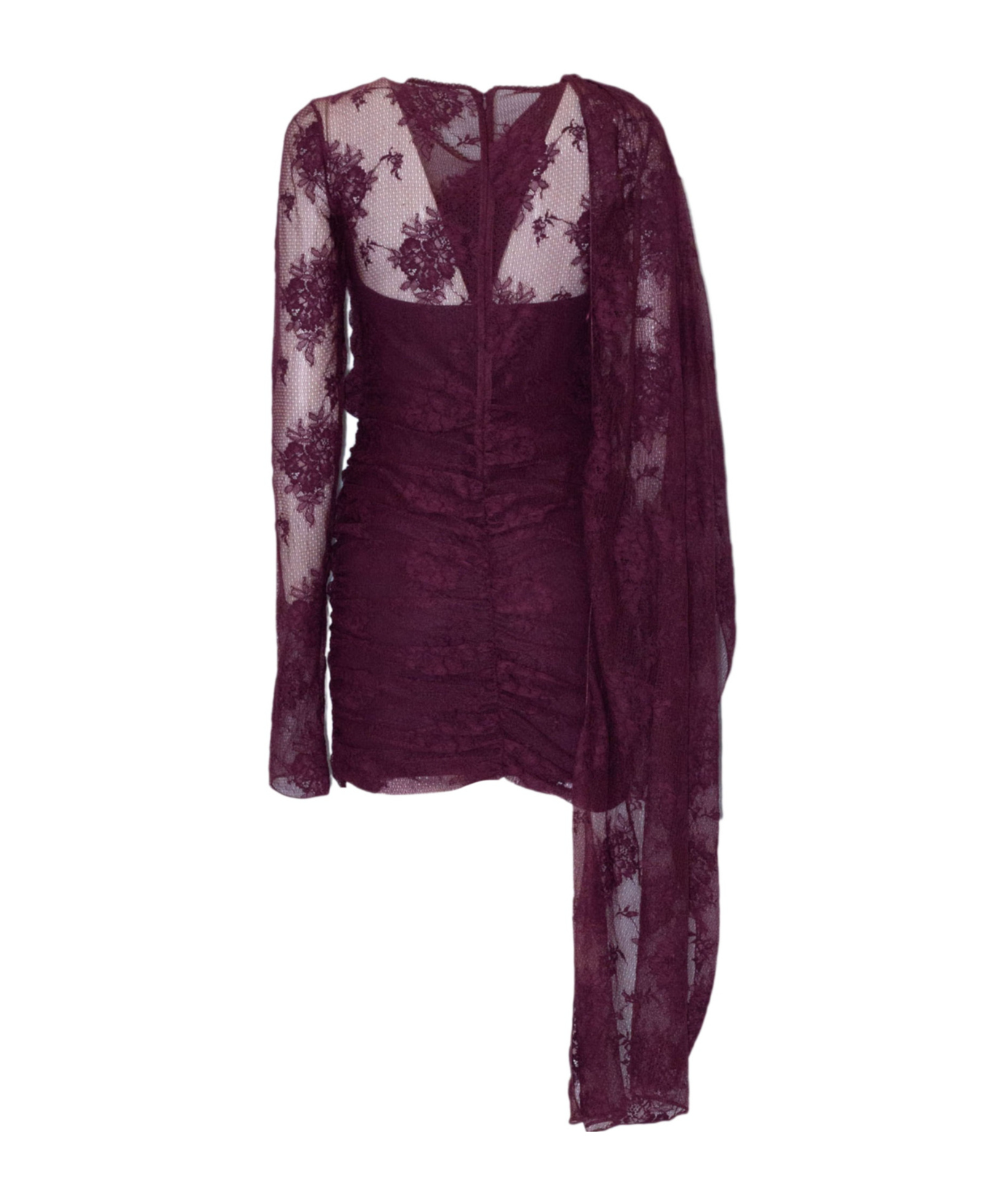The Andamane Lace Cape Dress In Purple