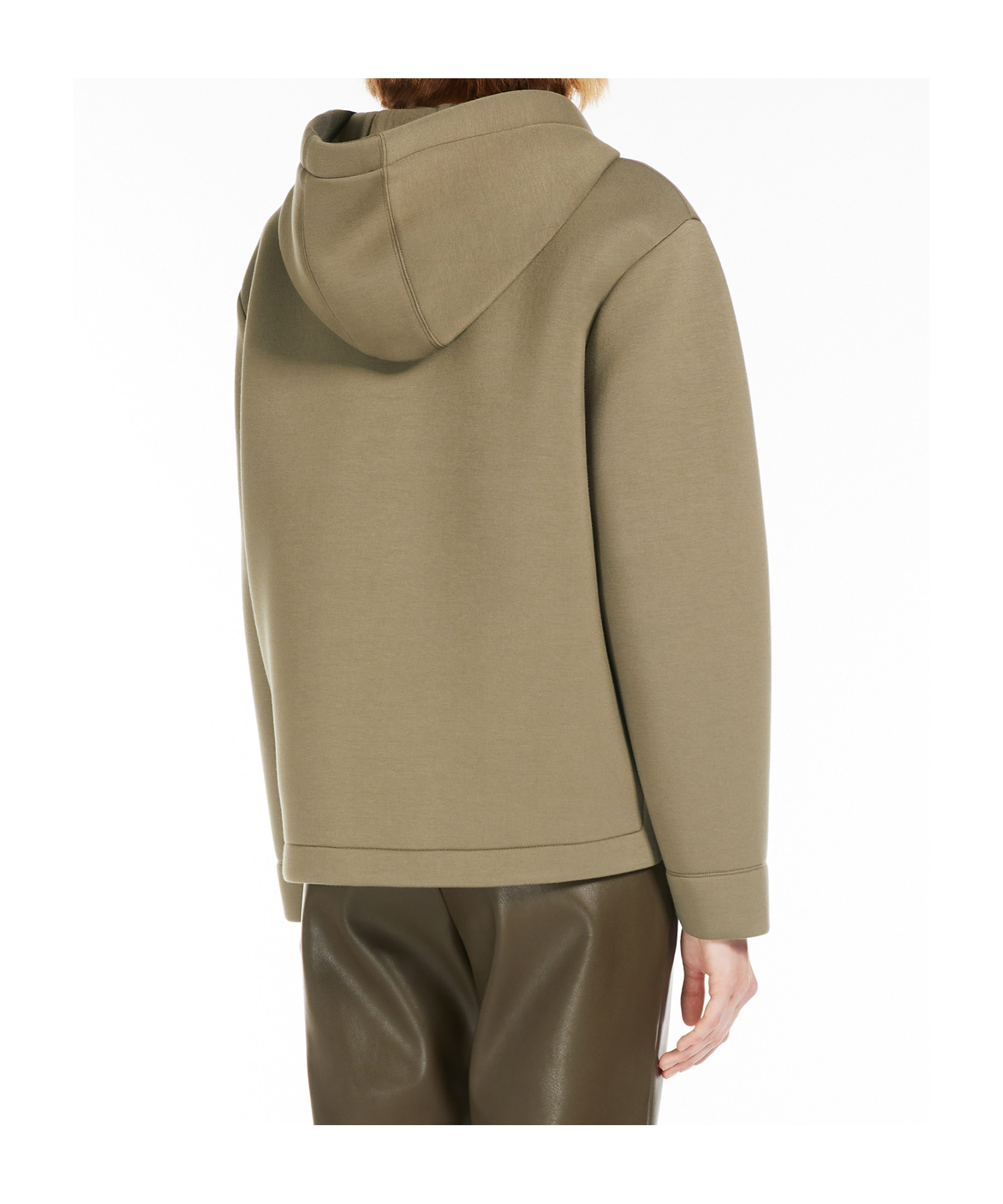 Shop Max Mara Jersey Zip-up Sweatshirt In Brown