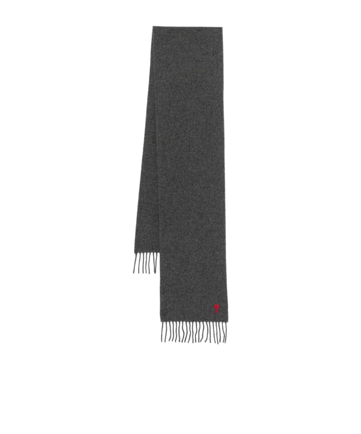 Ami Alexandre Mattiussi Grey Ami De Coeur Logo Scarf In Gray
