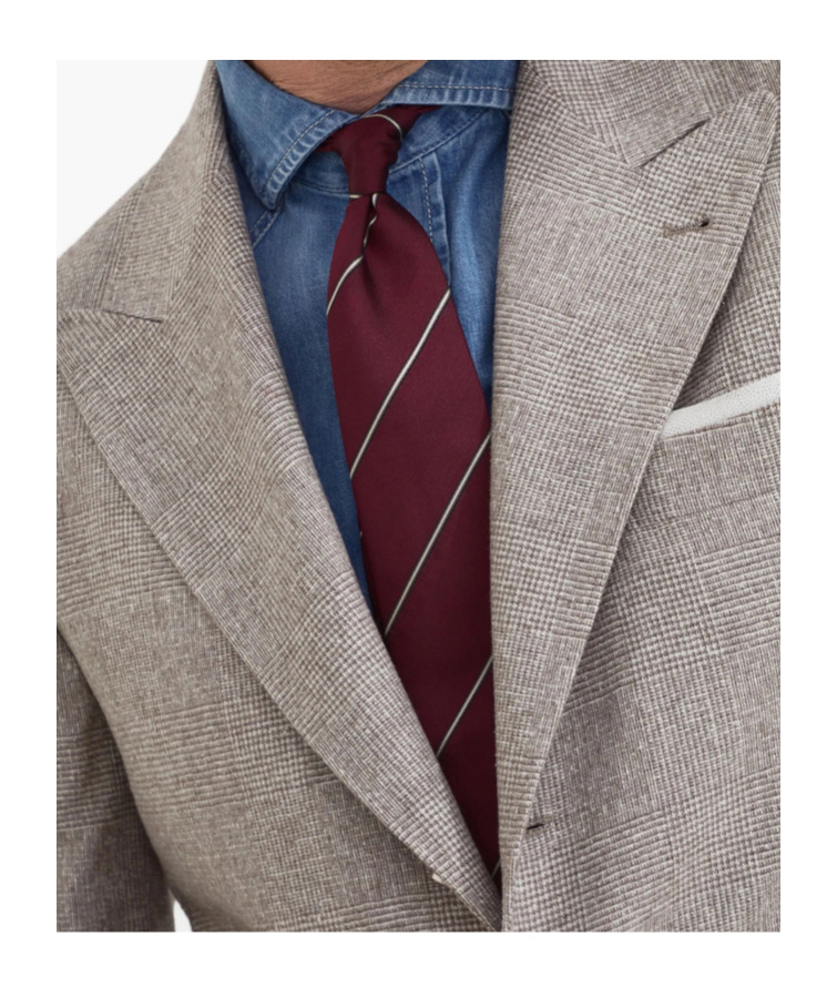 Brunello Cucinelli Striped Silk Tie In Red