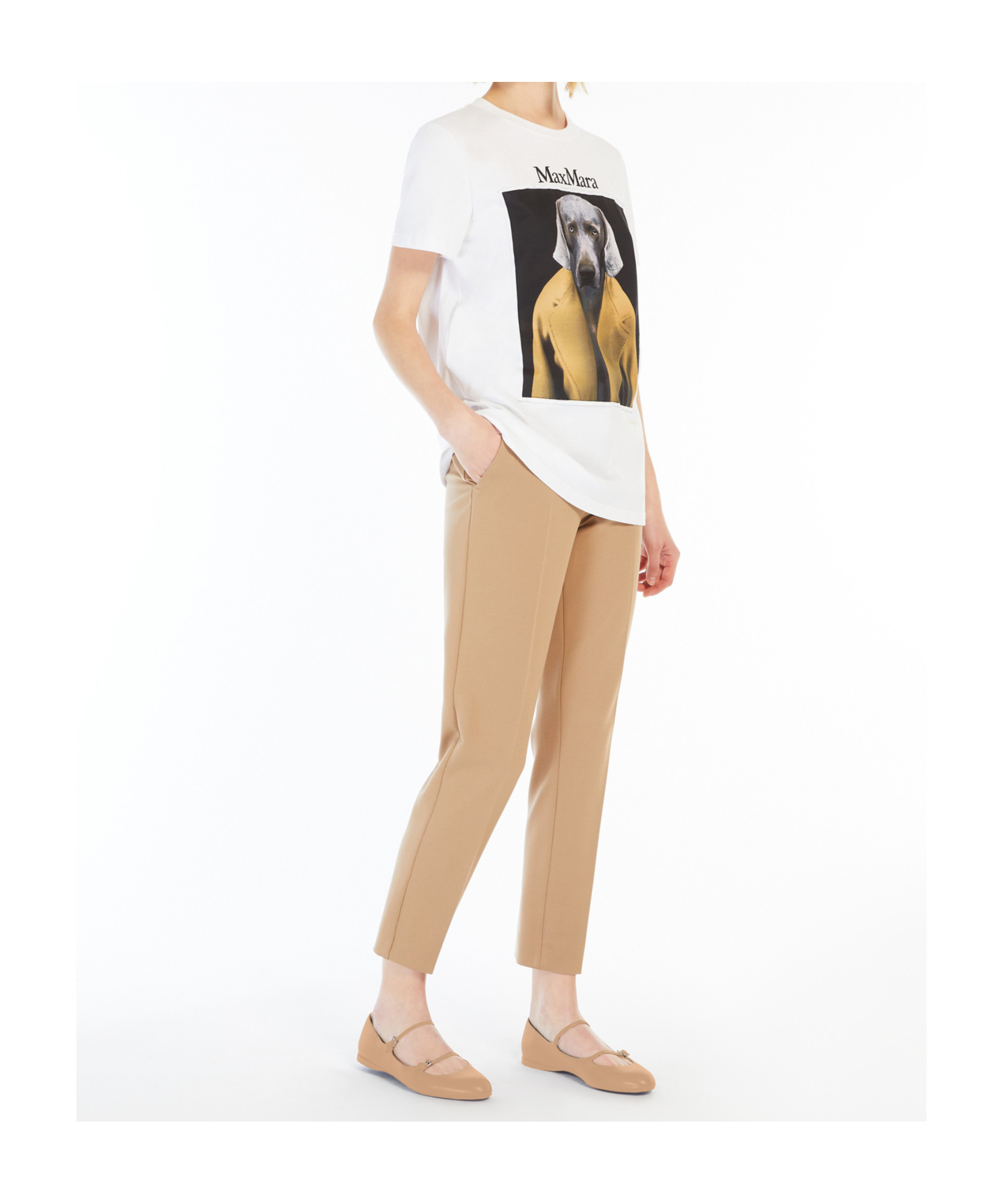 Max Mara Tailored Fit Trousers In Viscose Jersey In Nude