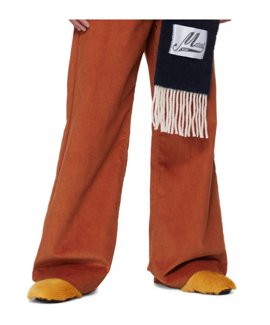 Marni Yellow Fussbett Sabot Slippers In Orange
