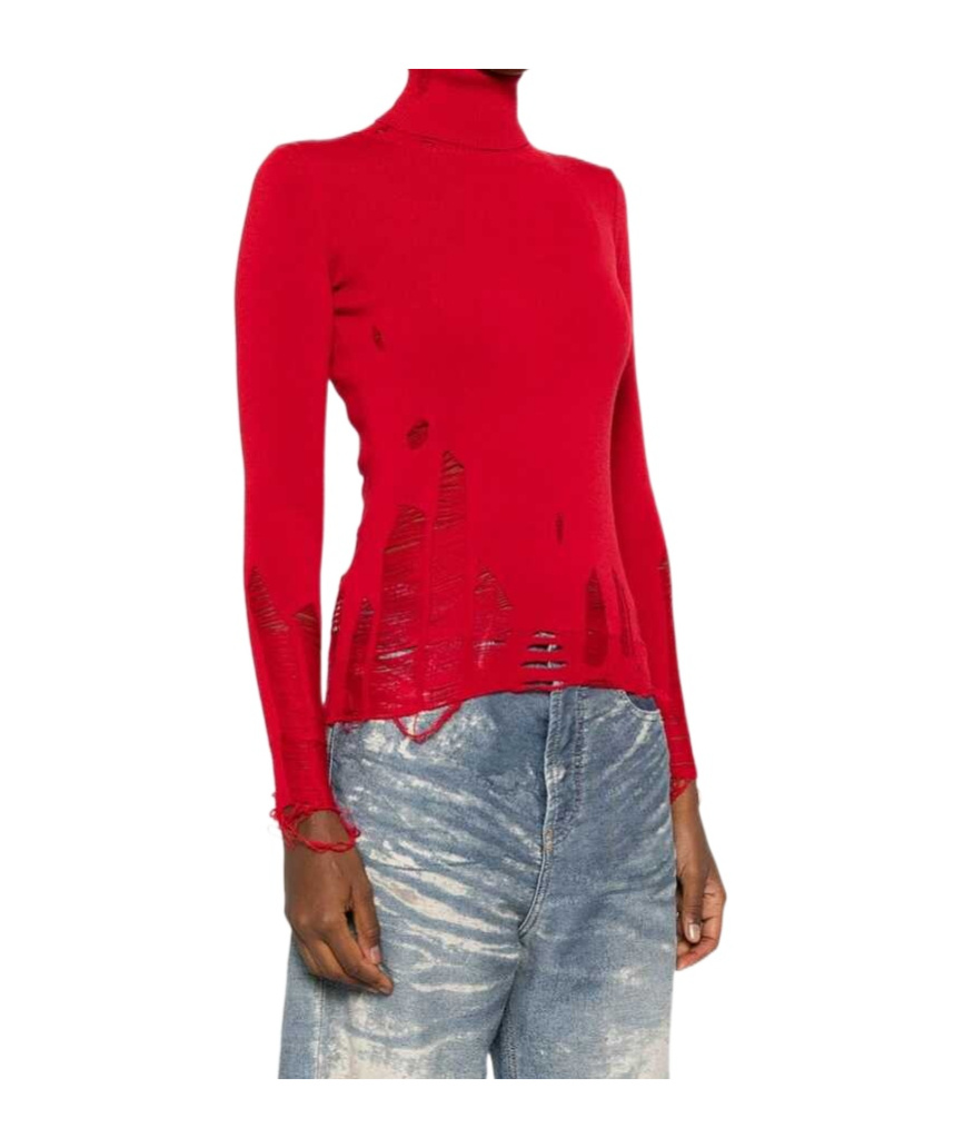 Mm6 Maison Margiela Red Wool And Acrylic Sweater In Red