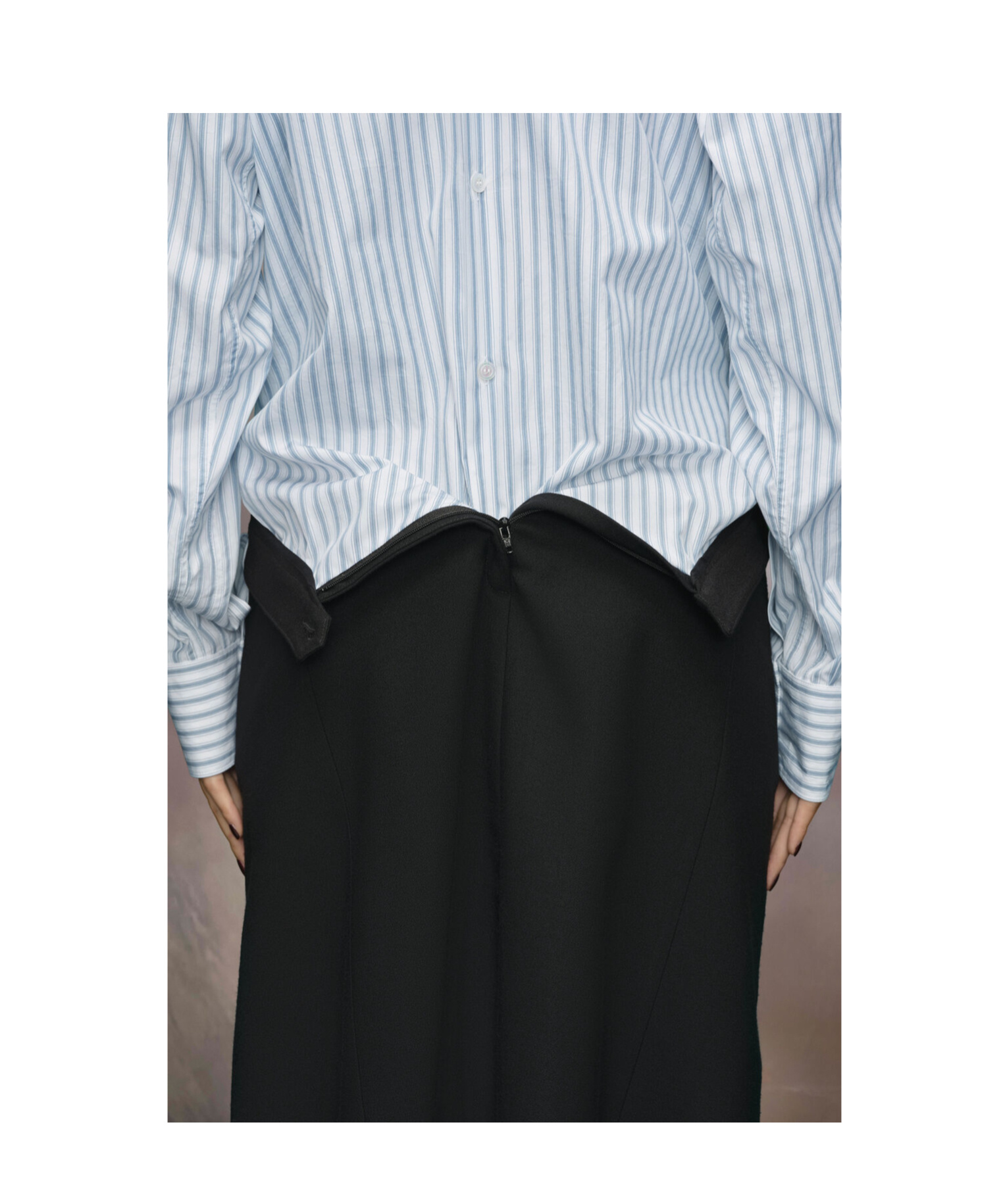 Maison Margiela Striped Cotton Shirt In Black