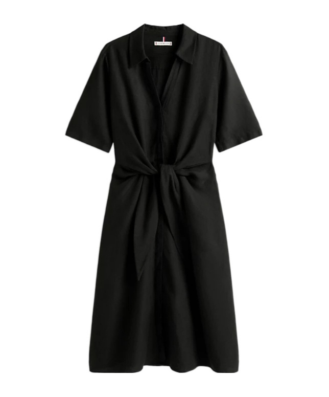 Tommy Hilfiger Fit And Flare Midi Polo Dress In Blue