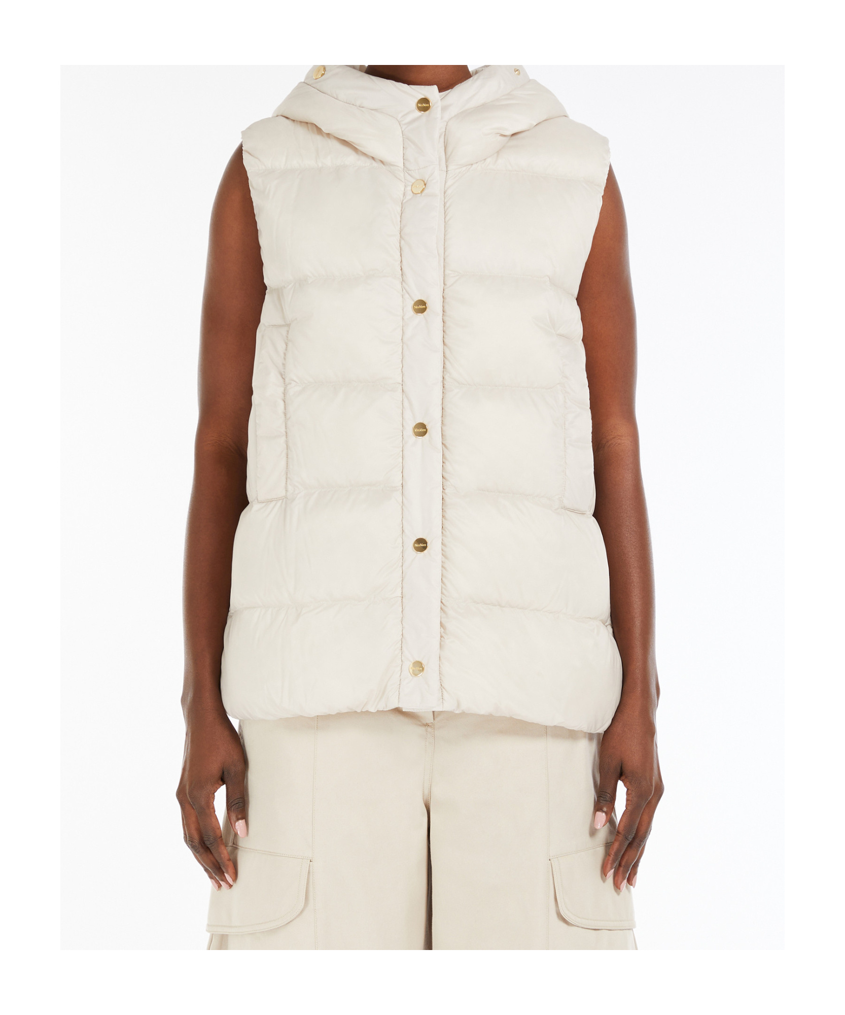 Max Mara Reversible Off-white Jsoft Down Gilet In White