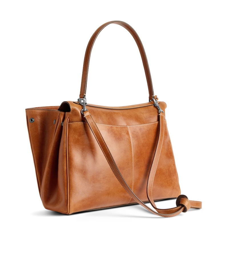 Balenciaga Rodeo Medium Leather Top-handle Bag In Brown