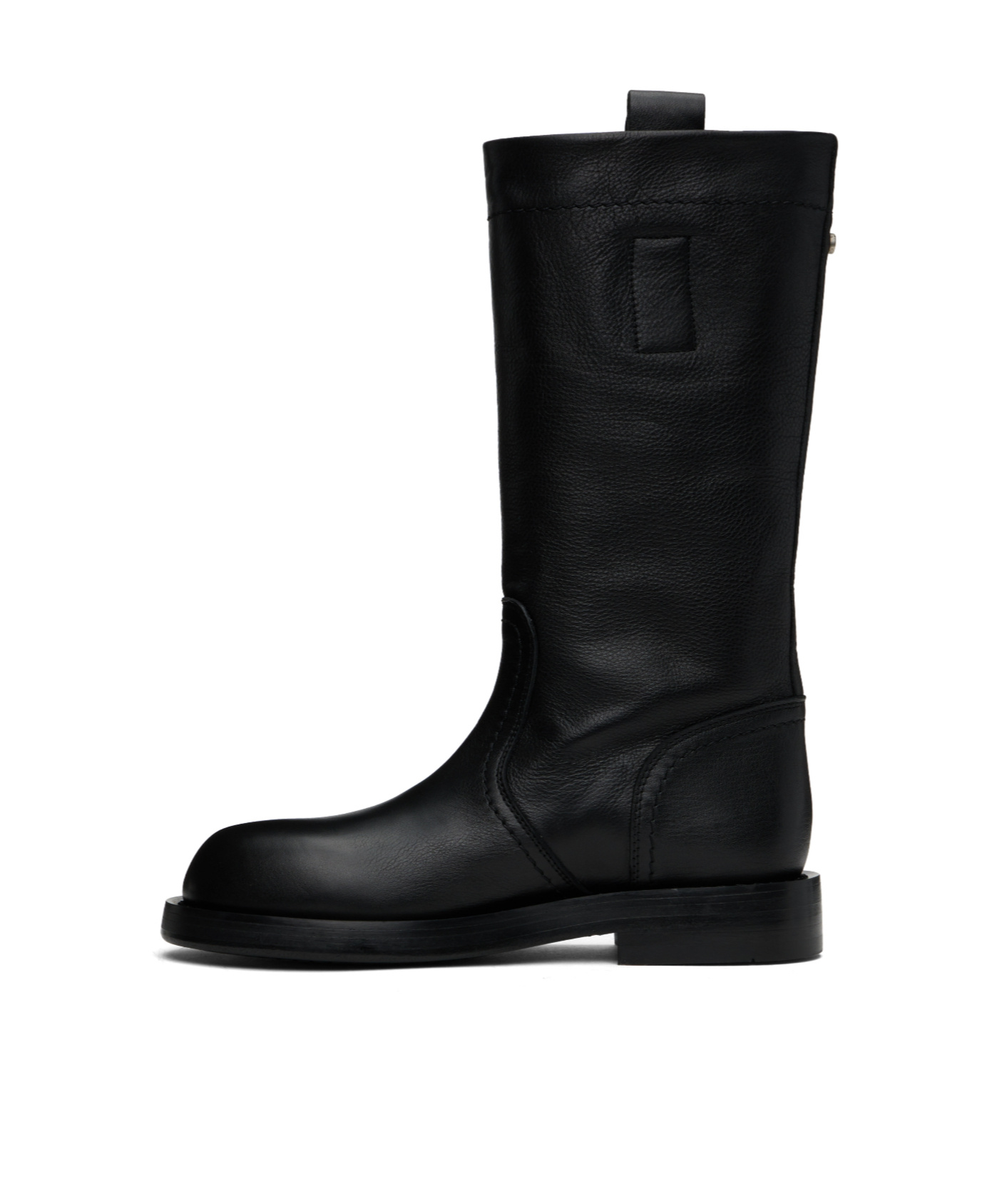 Ann Demeulemeester Bente Low Heels Boots In Black Leather In Black