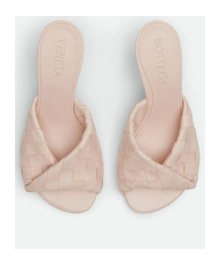 Bottega Veneta Blink Intrecciato Lambskin Leather Sandal In Nude