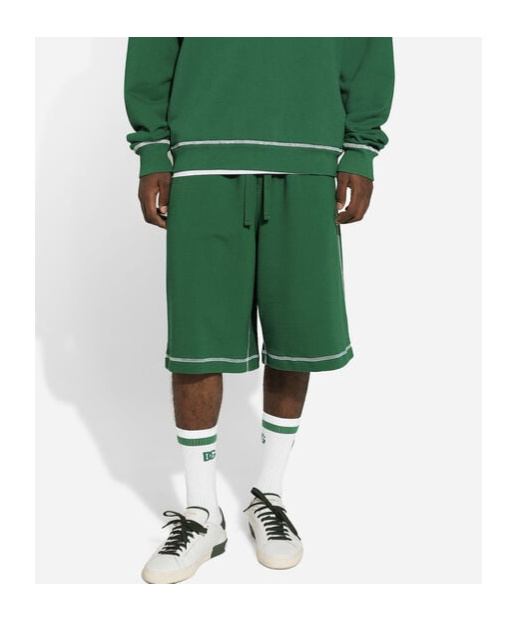 Dolce & Gabbana Logo-embroidered Jersey Track Shorts In Green