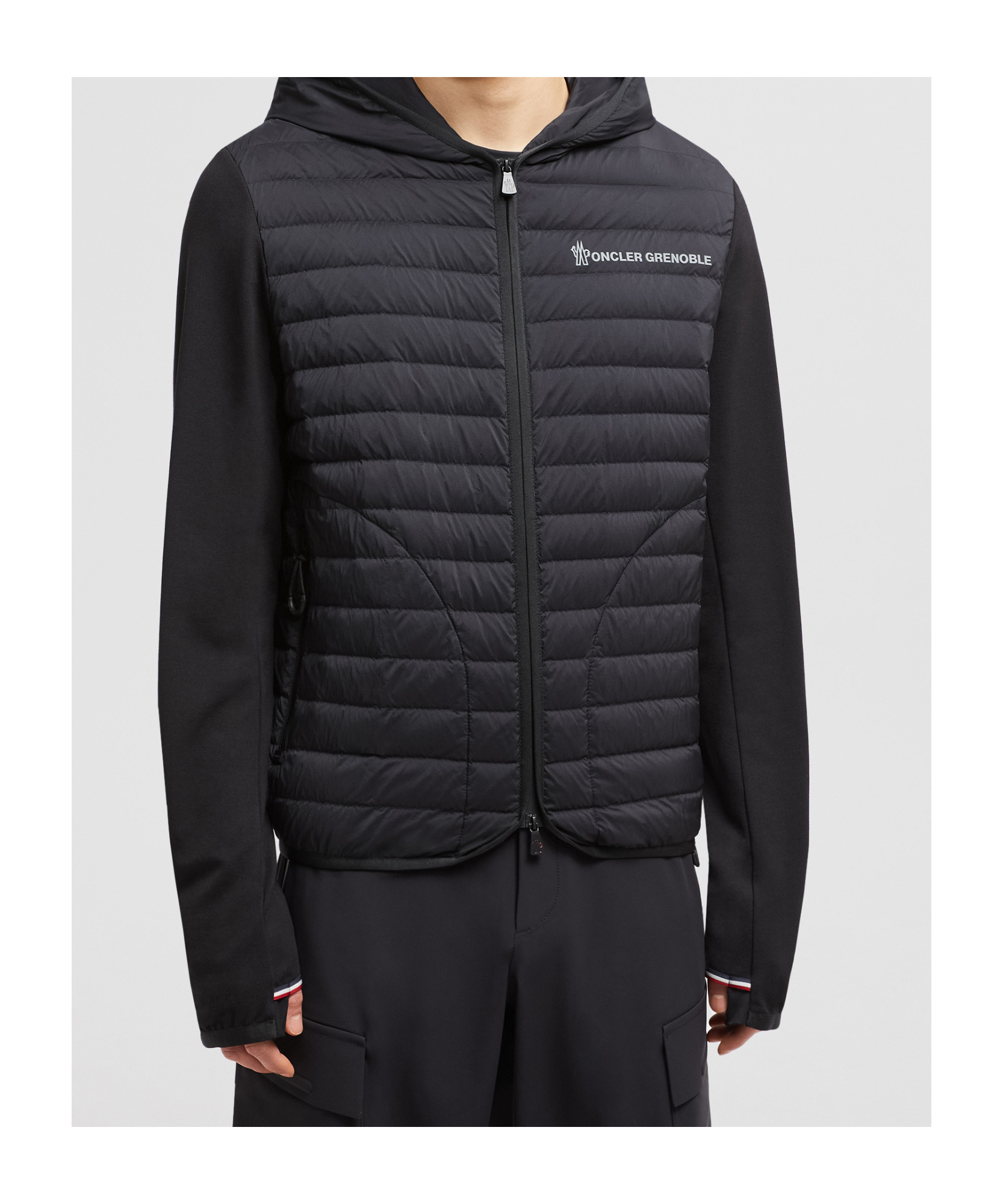Moncler Long-sleeved Down Jacket In Black