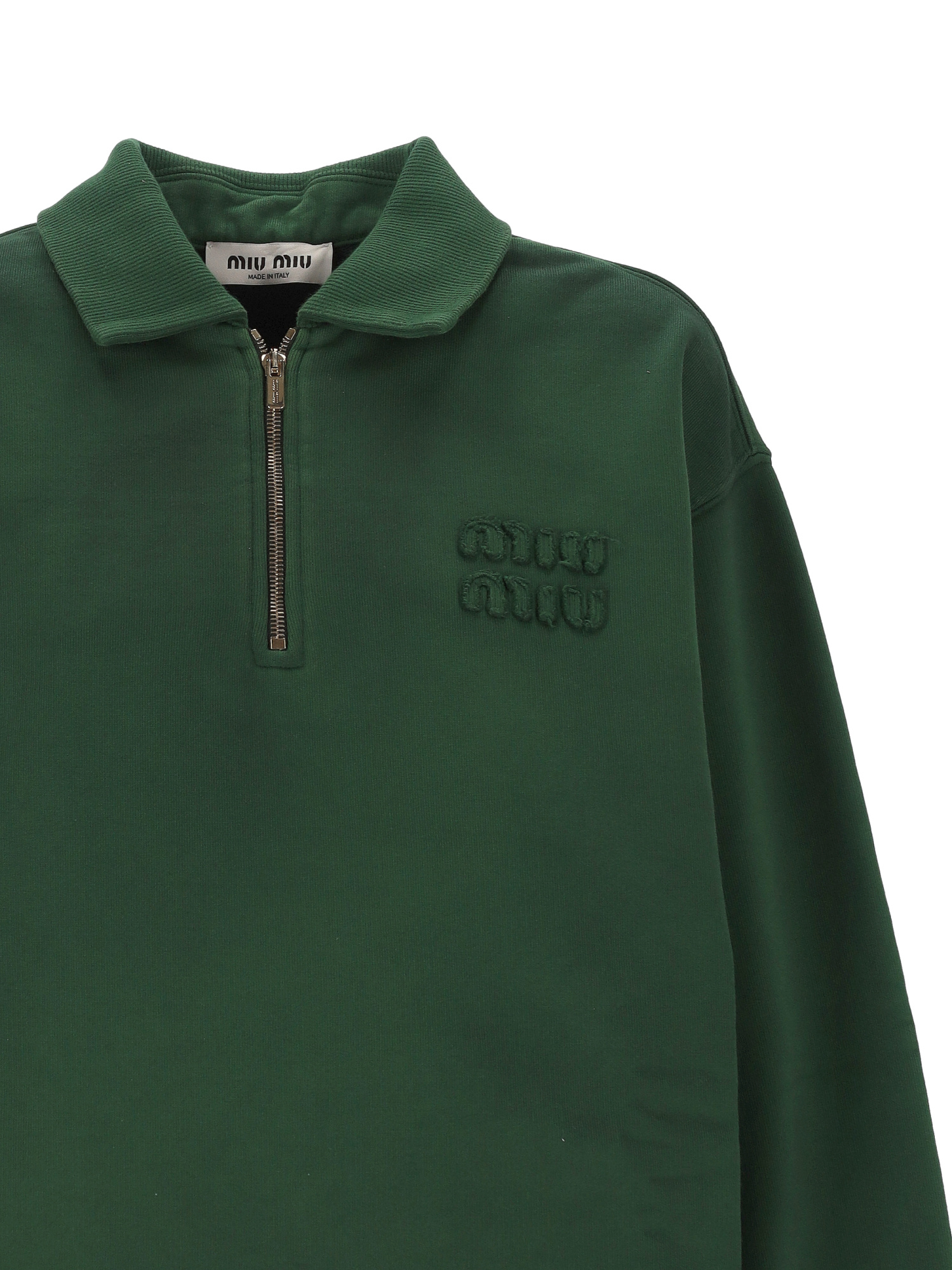 Miu Miu Long-sleeved Sweater In Green