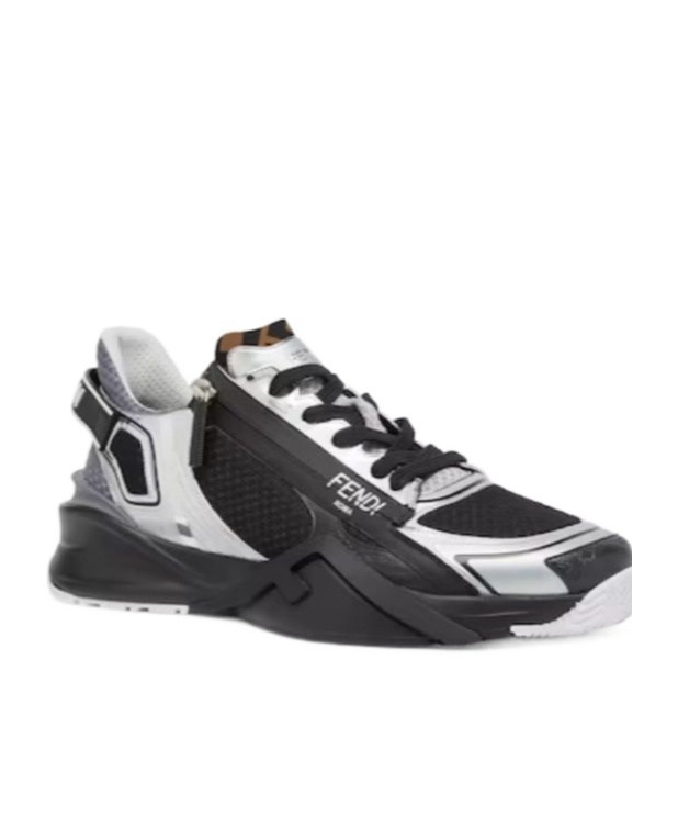 Fendi Flow Mesh Low-top Sneakers In Black